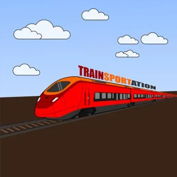 High Speed Commuter Train vector Illustration Stock Illustration
