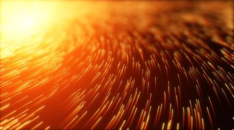 High speed data particle trails. 3d illustration with depth of field blur eff 스톡 일러스트