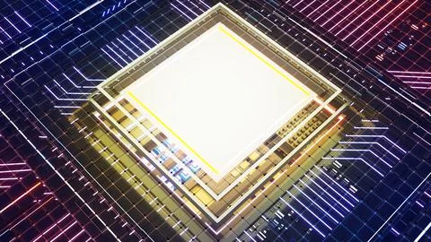 High speed data transfer cpu, functional computing technology, cyber future c Stock Illustration