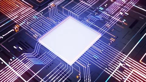 High speed data transfer cpu, functional computing technology, cyber future c Stockillustratie