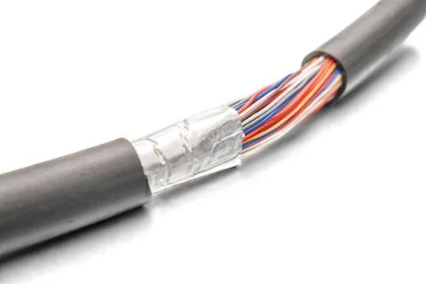 High speed data transfer. Damaged Isolation of Backbone channel. Multicolored Stock Photos