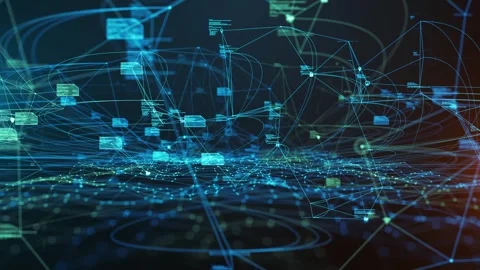 High-speed data transfer digital network connectivity, background animation Stock Footage 303564163