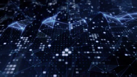 High-Speed Digital Data Traffic in Virtual Cyber Technology Interface Video stock 336295148