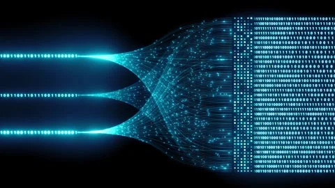 High Speed Digital Information Flow and Big Data Processing System Stock Footage 335537648