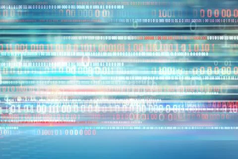 High speed digital screen with binary codes backdrop concept series 库存插图