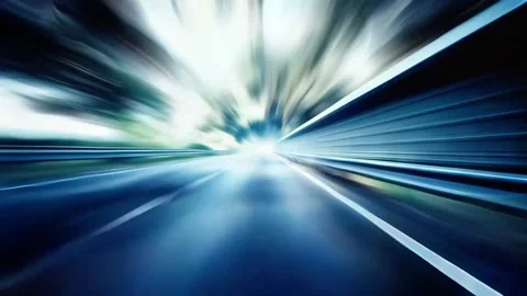 High-Speed Driving Concept with Motion Blur on Asphalt Stock Footage 306300939