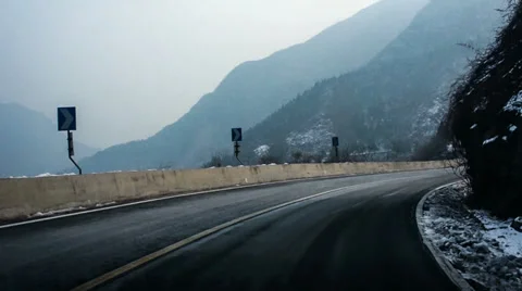 The high speed driving on the mountain road Stock-Footage 35852705