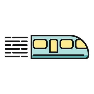 High speed express train moving fast icon Stock Illustration