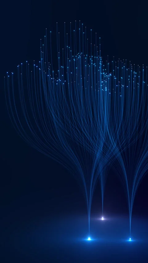 High Speed Fiber Optic Network Data Transmission Streams lines data transmission Stock Footage 341905778
