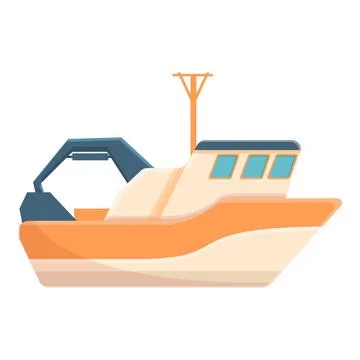 Speedboat in cartoon style on white background 7190521 Vector Art