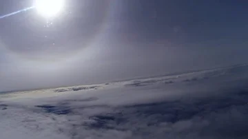 High speed flight over the clouds Video stock 85844608