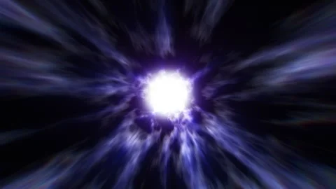 A high-speed flight through dark purple abstract hyperspace in space. Dynam.. Stock Footage 274717098