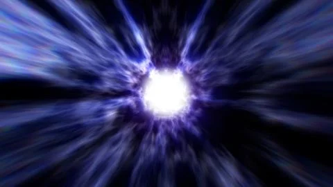 A high-speed flight through dark purple abstract hyperspace in space. Dynam.. Stock Illustration