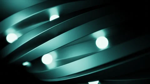 High speed flying balls of light inside metal figure. Design. Dots of ight Stock Footage 266159450