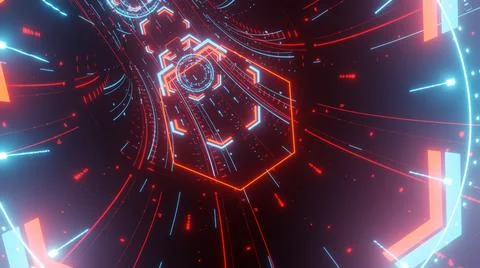 High Speed Flying Lines 3d Animation in Seamless Looping Traffic Stock Photos