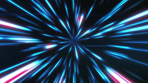 High speed flying lines, blue digital lights speed, neon glowing beams Stock Footage 311999559