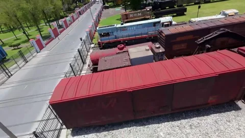 High Speed FPV Drone Shot Flying Over Busy Railway Termina Stock Footage 342549547
