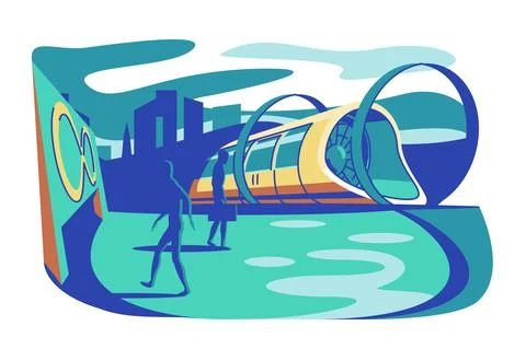 High speed futuristic train Stock Illustration