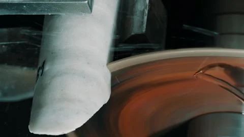High-Speed Grinding Wheel Macro in Precision Industrial Machining Stock Footage 337927603
