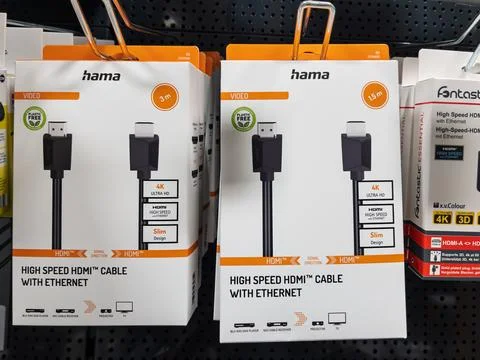 High-Speed HDMI Cable with Ethernet for 4K Devices Fotos de archivo