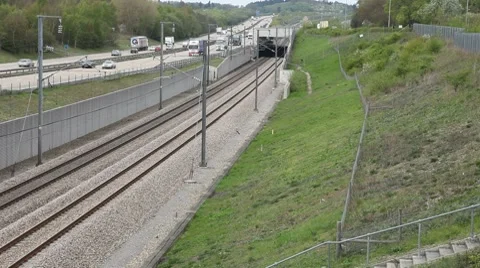 High speed HS1 Javelin train travelling from London to Dover, UK Stock Footage 7740525