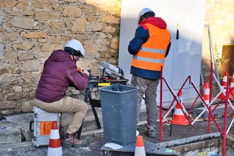 High speed internet installation Stock Photos