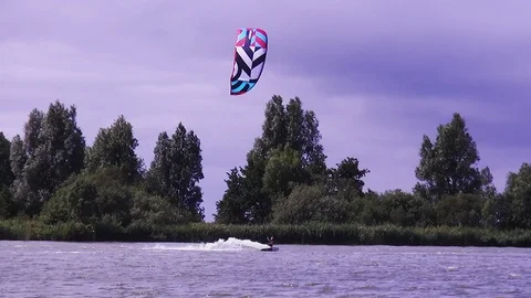 High speed with kite board Video stock 118572070