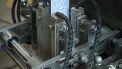 High speed labeling machine in industrial factory Vídeos de archivo 137404457