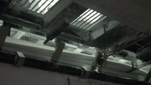 High speed labeling machine in industrial factory. Machine for sticker on Stock Footage 183528771