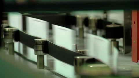 High Speed Letter Sorting Conveyor at Post Office, Mail Automation Process Stock Footage 154876261