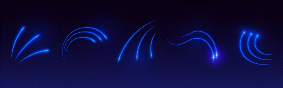High speed light trails with dynamic motion effect Stock Illustration