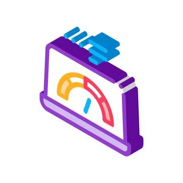 High speed load web site isometric icon vector illustration Stock Illustration