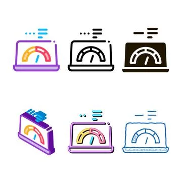High speed load web site icon variations vector outline Illustrazione stock