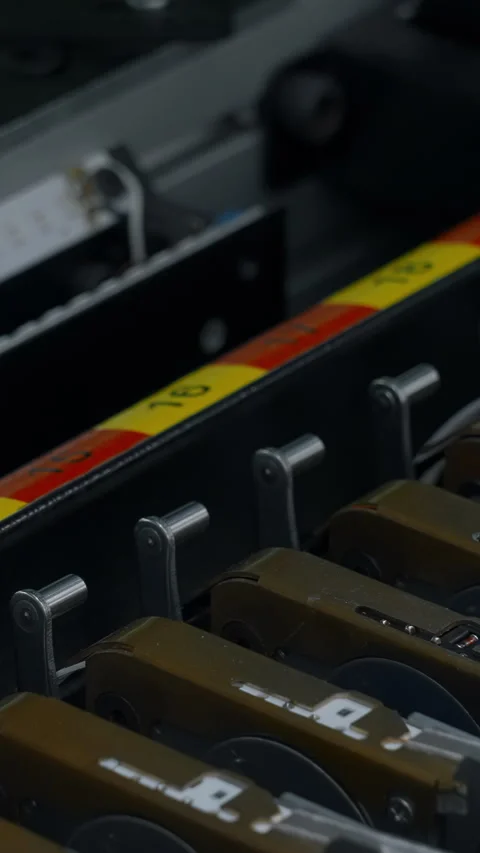 High speed machine for pick and test electronic chips. Creative. Manufacture of Stock Footage 289957764