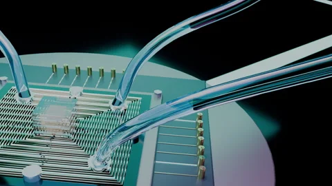 High Speed Macro Tracking Through Copper Data Highways, 4K 库存影片 345012913