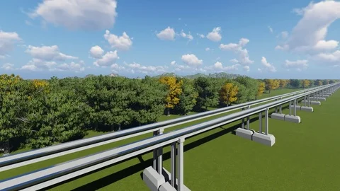 High speed maglev train on nature Stock Footage 81246888