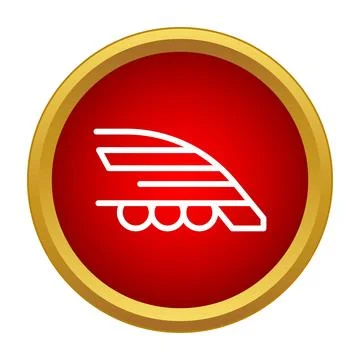 High speed modern passenger train transportation line icon Stock Illustration