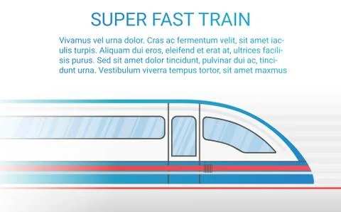 High speed modern rail train concept vector illustration. Illustrazione stock