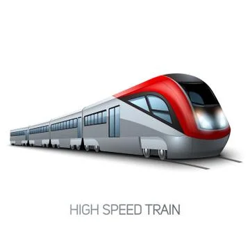 High Speed Modern Train Stock Illustration