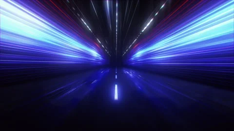 High Speed On Neon Light Highway Loop Stock Footage 326610507