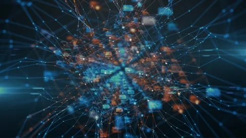 High-Speed Network Computing Encryption AI Data Security, Background Stock Footage 313962604