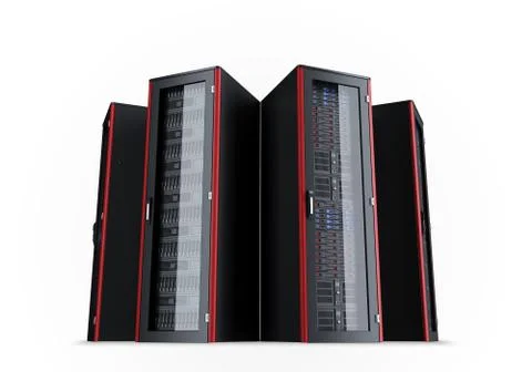 High speed network server database rack enclosure cabinet Stock Photos