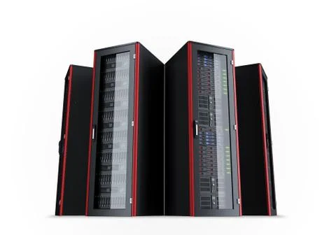 High speed network server database rack enclosure cabinet Stock Photos
