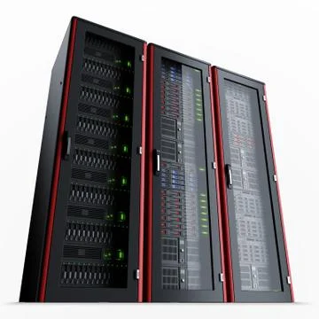 High speed network server database rack enclosure cabinet Stock Photos