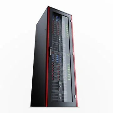 High speed network server database rack enclosure cabinet Stock Photos