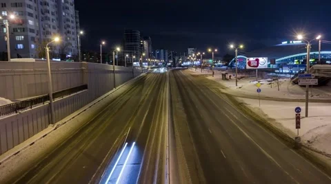 High-speed Night highway Stock Footage 64971546