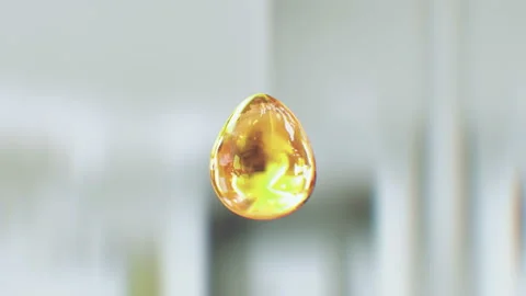 High speed oil droplet falling down in 4K Видео 149809725