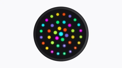 High-Speed Optical Fiber Cable Cross-Section with Radial Multicolor Neon Co.. Stock Footage 346611260