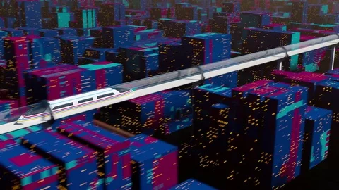 High-speed passenger train moves in a glass tunnel Video stock 82795432