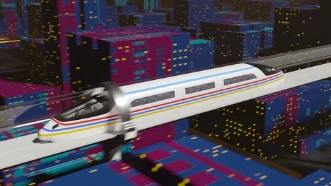 High-speed passenger train moves in a glass tunnel Video stock 84925177